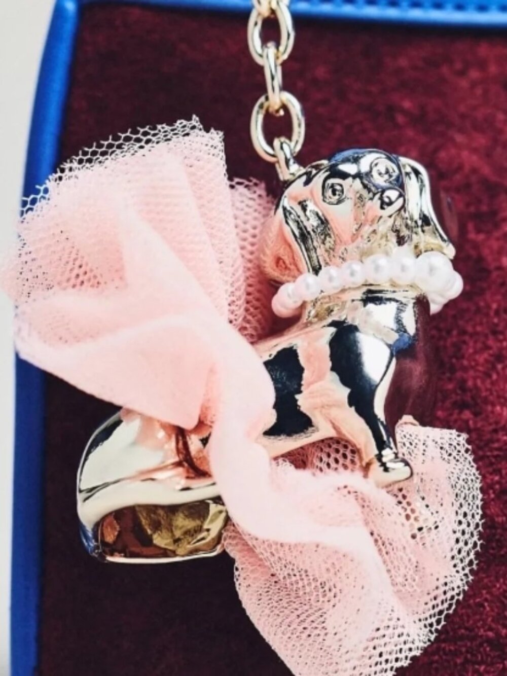 NWT Anthropologie Dressed Up Dachshund Bag Charm Pink Tulle Ballerina